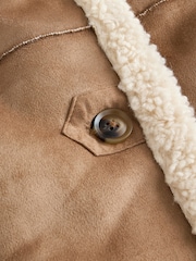 Neutral Faux Shearling Coat (3-16yrs) - Image 10 of 12