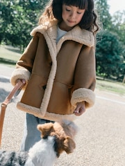 Neutral Faux Shearling Coat (3-16yrs) - Image 3 of 12