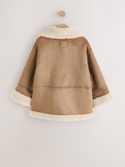 Neutral Faux Shearling Coat (3-16yrs) - Image 8 of 12