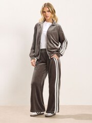 PixieGirl Petite Brown Velour Stripe Jacket - Image 6 of 6