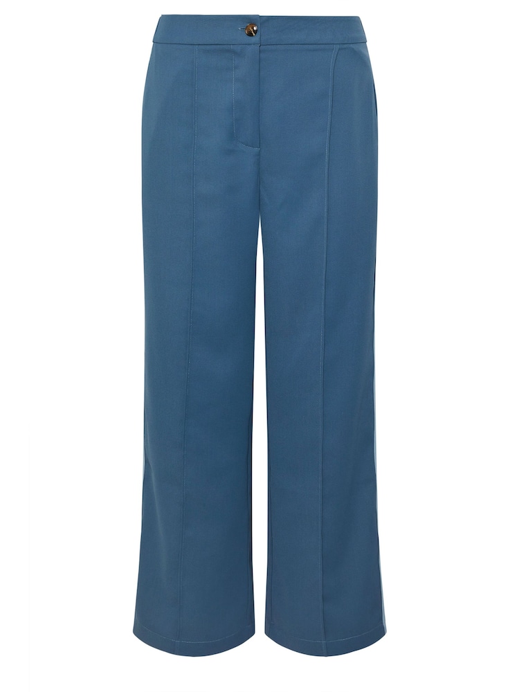 PixieGirl Petite Blue Side Stripe Wide Leg Trousers - Image 5 of 5