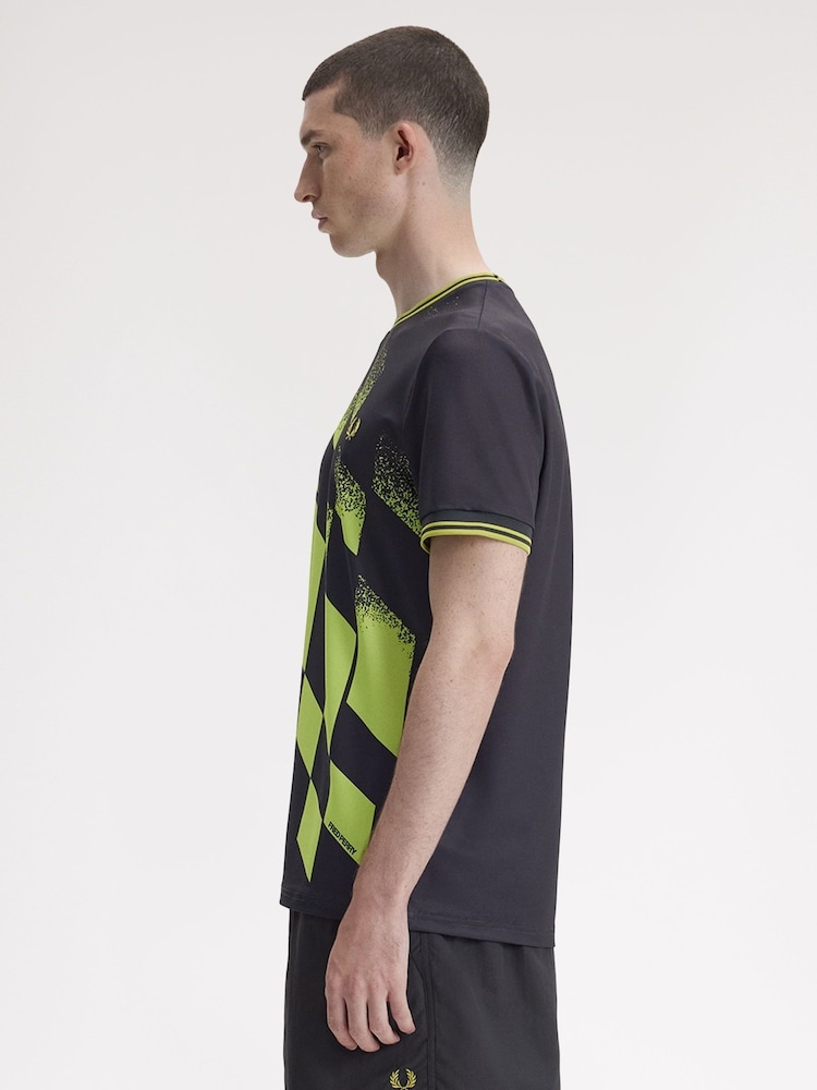 Fred Perry Grey Tennis Printed T-Shirt - Image 2 of 5 Fred Perry Grey Tennis Printed T-Shirt - Image 2 of 5