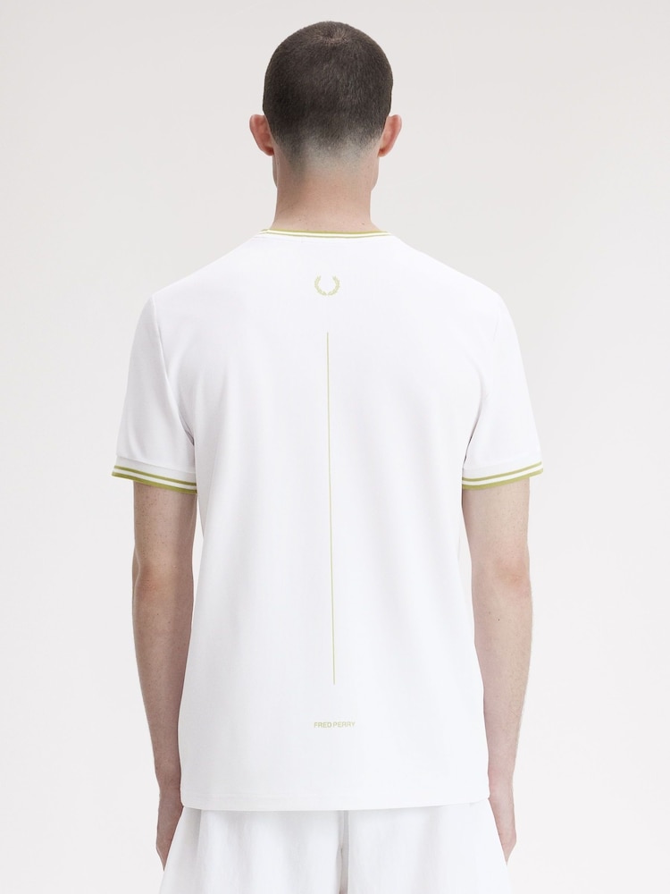 Fred Perry White Tennis T-Shirt - Image 2 of 5
