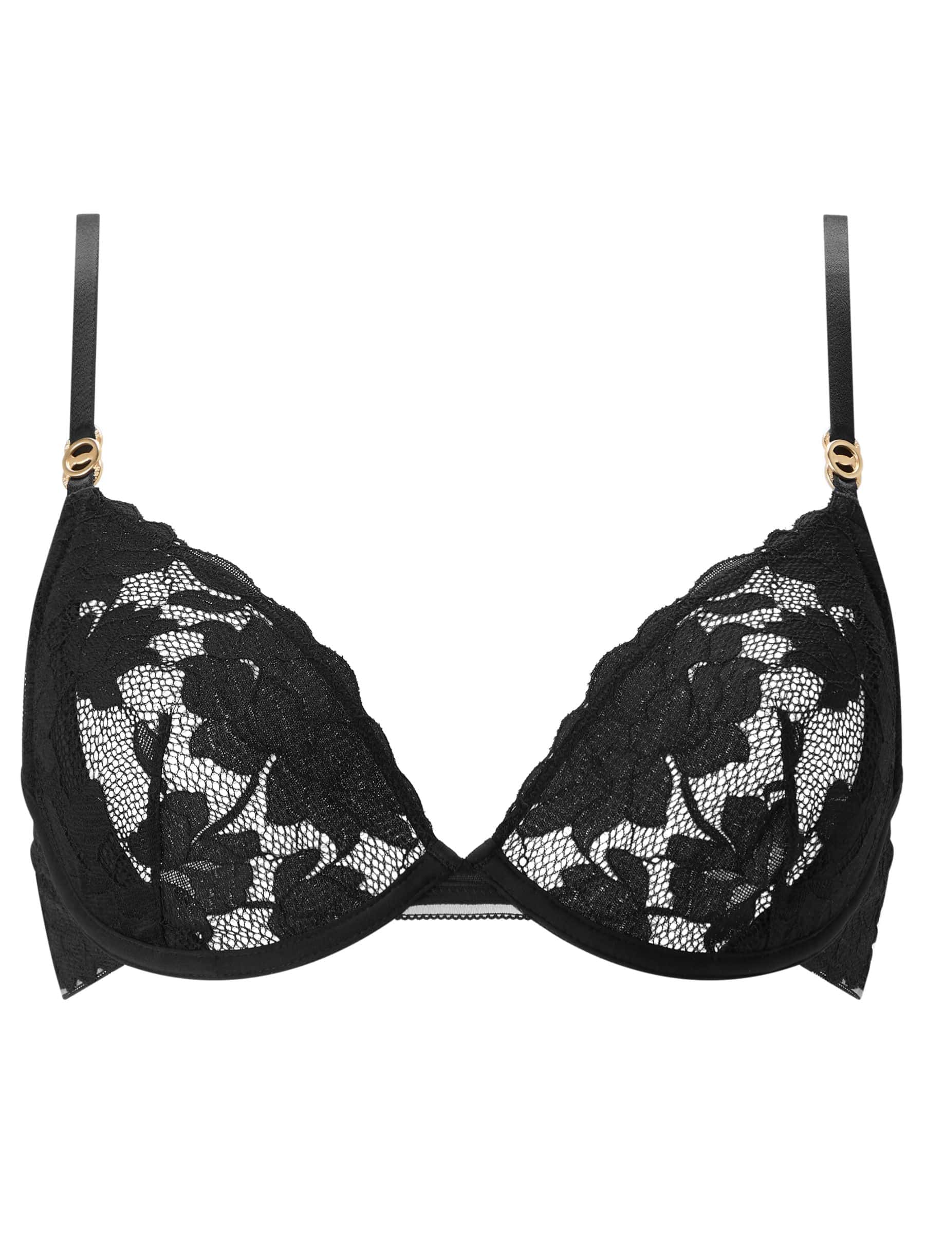 Buy KBX Black Dolly Floral Lace Non Pad Plunge Bra from the Next