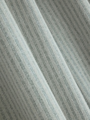 Blue Brushed Stripe Ruffle Top Fold Over Lined Curtains - Image 6 of 6