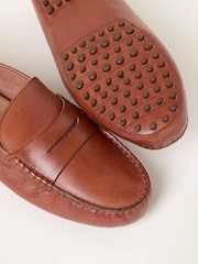 FatFace Tan Brown Leather Moccasin Driver - Image 2 of 3