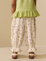 Cream/Pink Floral Ditsy Bloomer Pullon Trousers (3mths-7yrs) - Image 3 of 8