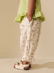 Cream/Pink Floral Ditsy Bloomer Pullon Trousers (3mths-7yrs) - Image 4 of 8