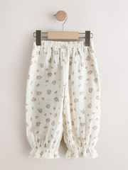 Cream/Pink Floral Ditsy Bloomer Pullon Trousers (3mths-7yrs) - Image 6 of 8