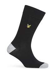 Lyle & Scott Black Graham Cotton Socks 5 Pack - Image 3 of 3