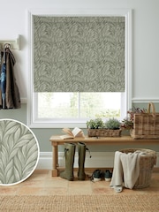 Laura Ashley Green Coulderton Leaves Made to Roller Measure - Image 1 of 6