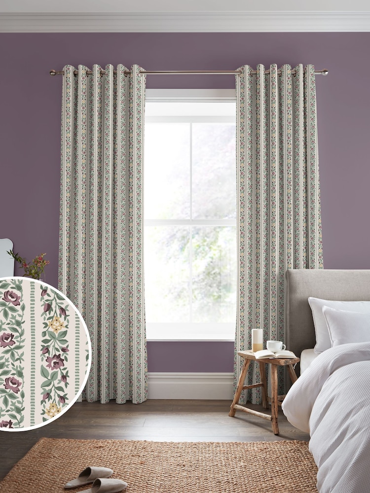 Laura Ashley Dusky Plum Purple Talon Stripe Made to Measure - Image 1 of 9