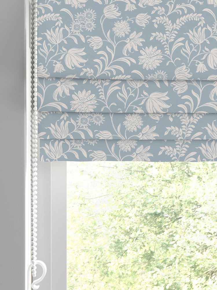 Laura Ashley Pale Blue Hemingway Made to Roman Measure - Image 2 of 6