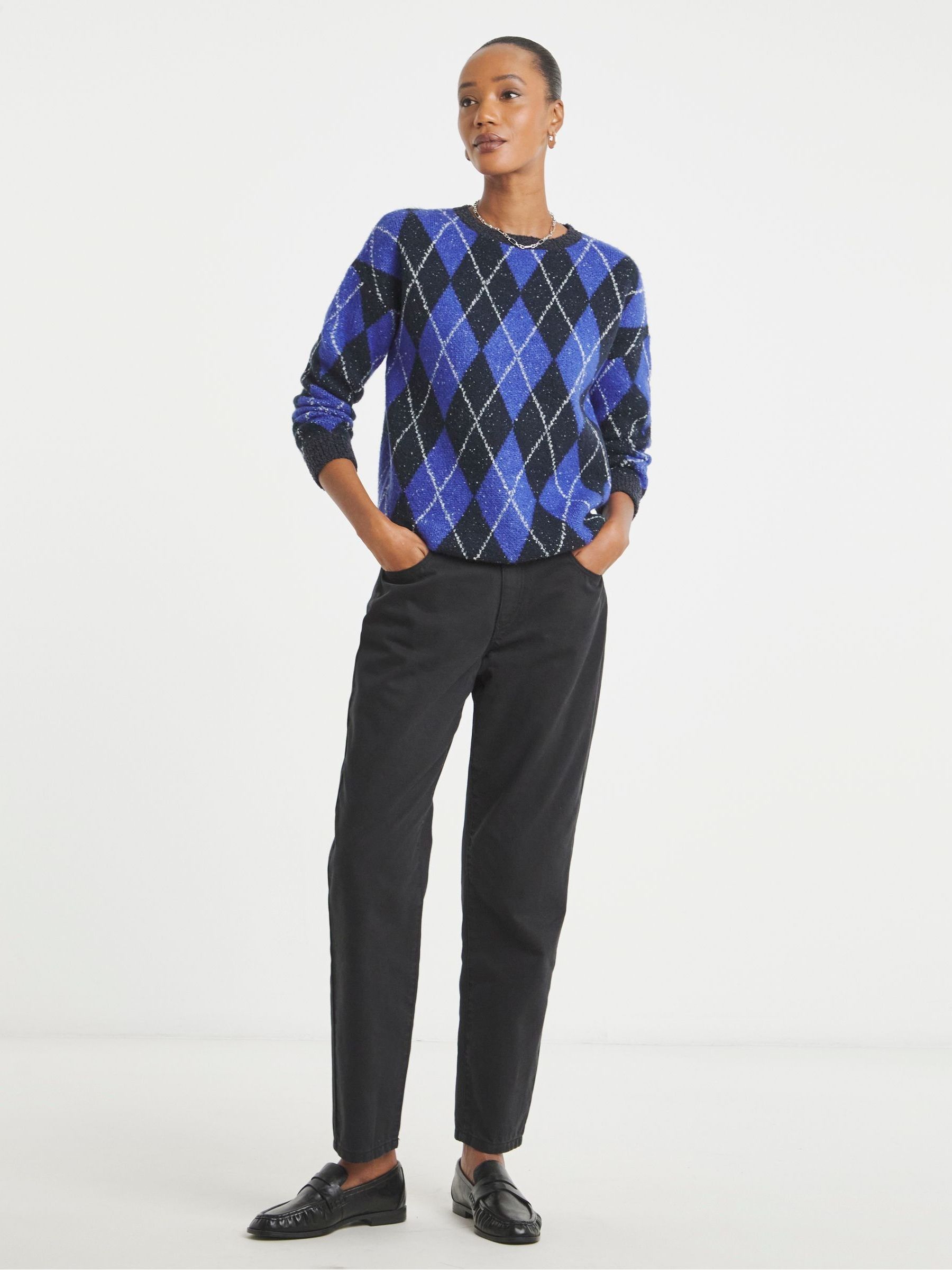 Buy JD Williams Blue Crew Neck Argyle Jumper from Next USA