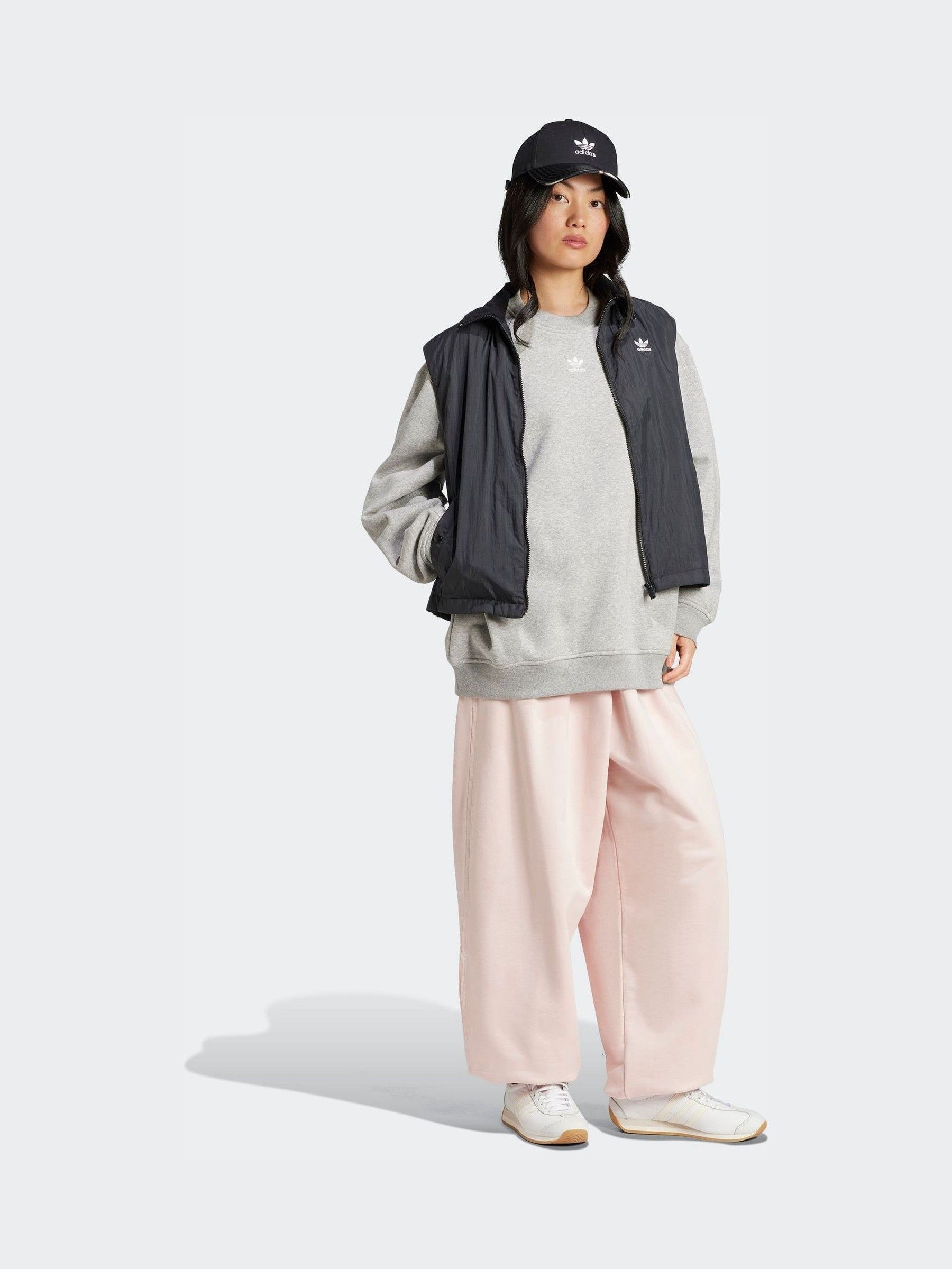 Buy adidas Originals Grey Essentials Fleece Long Oversized Crew