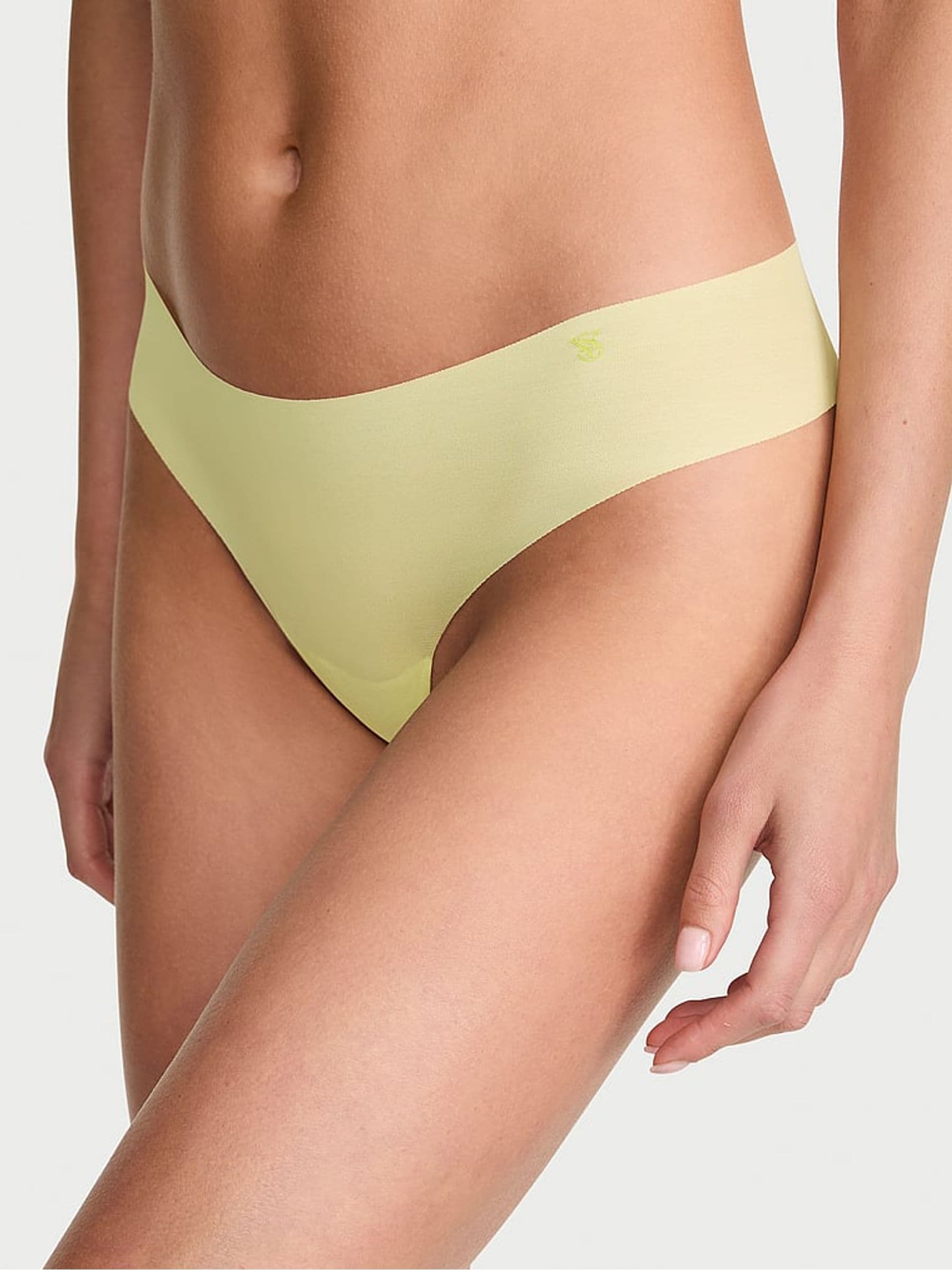 Victoria's Secret Lime Yellow Thong Mesh Knickers