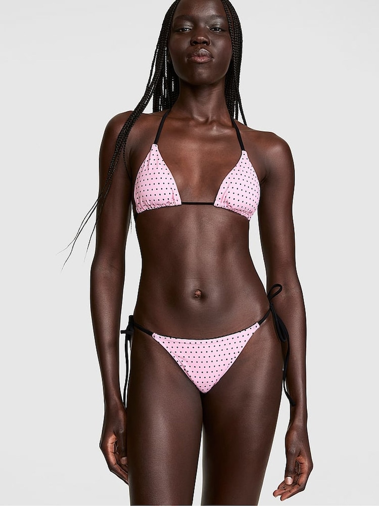 Victoria's Secret Pink Pink Dot Print Triangle Bikini Top - Image 2 of 3