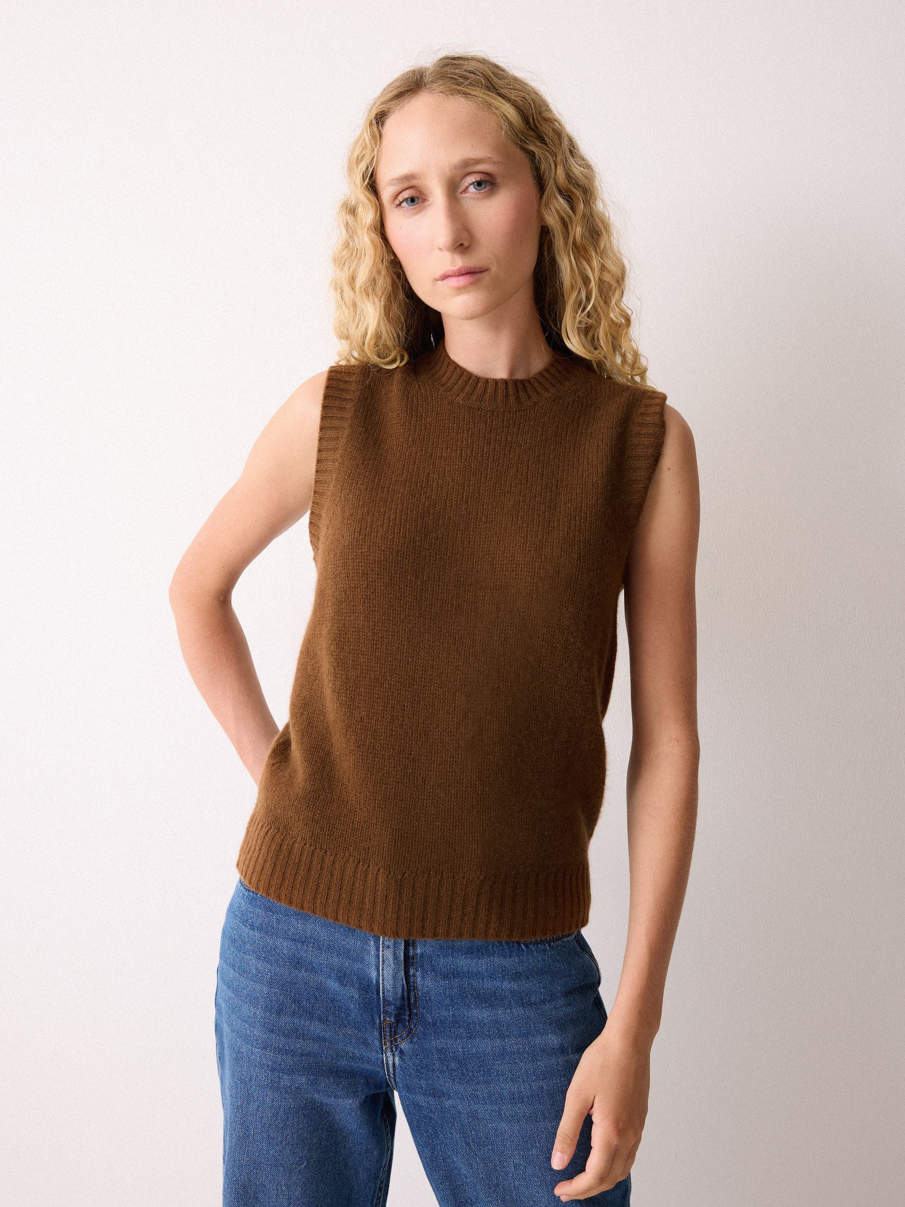 Buy Jigsaw Brown Cloud Cashmere Crew Tank from the Next UK online shop