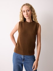 Jigsaw Brown Cloud Cashmere Crew Tank - Image 1 of 6