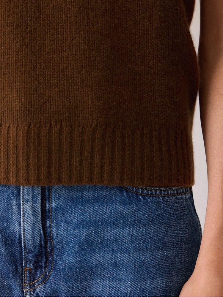 Jigsaw Brown Cloud Cashmere Crew Tank - Image 2 of 6