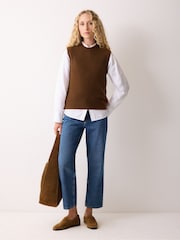 Jigsaw Brown Cloud Cashmere Crew Tank - Image 3 of 6
