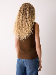 Jigsaw Brown Cloud Cashmere Crew Tank - Image 4 of 6