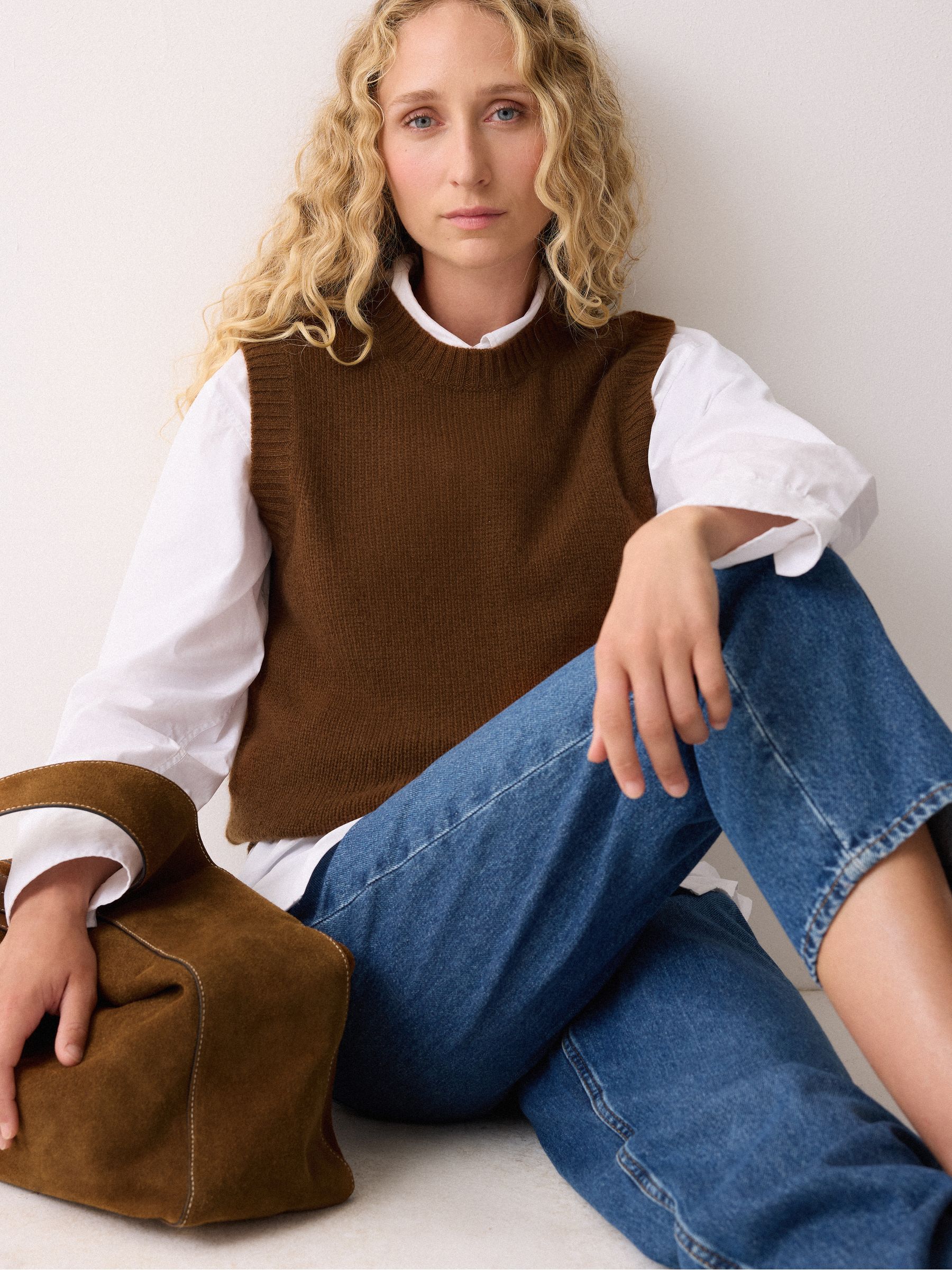 Buy Jigsaw Brown Cloud Cashmere Crew Tank from the Next UK online shop