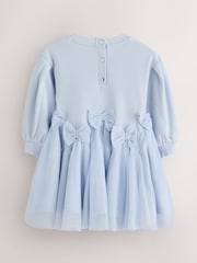 Baker by Ted Baker Blue Bow Mesh Godet Sweat Dress - Image 10 of 16
