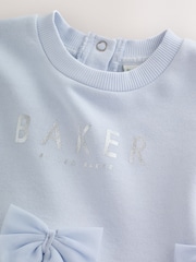 Baker by Ted Baker Blue Bow Mesh Godet Sweat Dress - Image 11 of 16