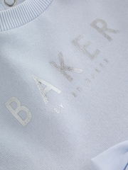 Plavo - Baker by Ted Baker Bow Mesh Godet Sweat Dress - Slika 4 od 8