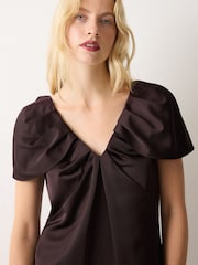 Jigsaw Heavy Satin V-Neck Mini Dress - Bild 3 von 7