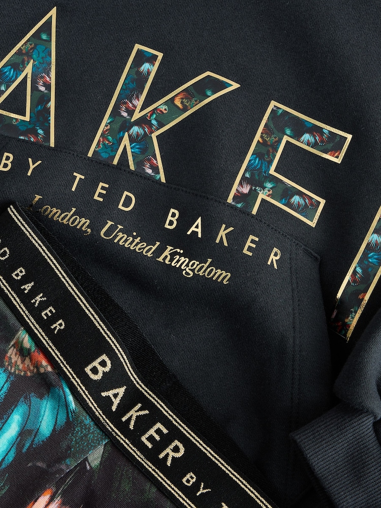Baker by Ted Baker Black Oversized Metallic Logo Hoodie & Leggings Set 2 Piece - Image 14 of 14 Baker by Ted Baker Black Oversized Metallic Logo Hoodie & Leggings Set 2 Piece - Image 14 of 14