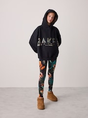 Baker by Ted Baker Black Oversized Metallic Logo Hoodie & Leggings Set 2 Piece - Image 2 of 14