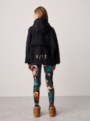 Baker by Ted Baker Black Oversized Metallic Logo Hoodie & Leggings Set 2 Piece - Image 3 of 14