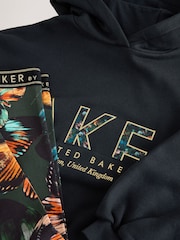 Baker by Ted Baker Black Oversized Metallic Logo Hoodie & Leggings Set 2 Piece - Image 9 of 14