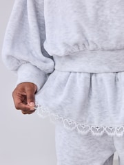 Baker by Ted Baker Velour Peplum majica za jogger & Set Donjeg dela trenerke Balon kroj 2 Piece - Slika 7 od 7