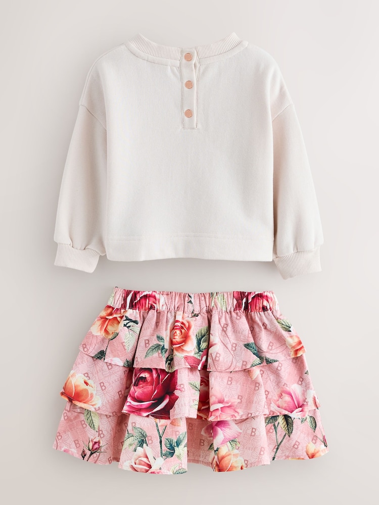 Baker by Ted Baker Sweat Top & Printed Tiered Skirts Set 2 Piece - Εικόνα 2 του 6 Baker by Ted Baker Sweat Top & Printed Tiered Skirts Set 2 Piece - Εικόνα 2 του 6