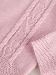 Baker by Ted Baker Pink 2 Piece Knitted Collar Top & Skirt Set - Image 4 of 7