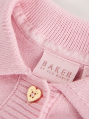 Baker by Ted Baker Pink 2 Piece Knitted Collar Top & Skirt Set - Image 6 of 7