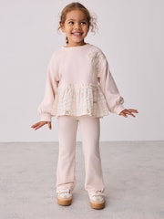 Baker by Ted Baker 2 Piece Gingham Bow Sweat Top & Flare Leggings Set - Slika 1 iz 12