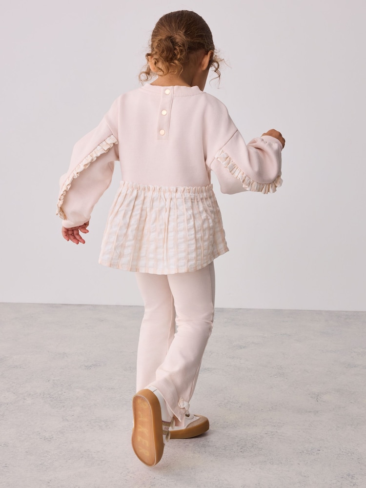Baker by Ted Baker 2 Piece Gingham Bow Sweat Top & Flare Leggings Set - Slika 2 iz 12