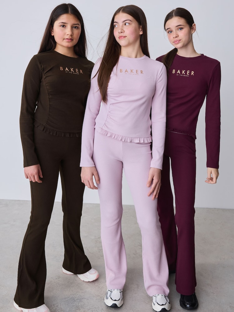 Baker by Ted Baker Ribbed Flares Leggings 3 Pack - Image 1 of 11
