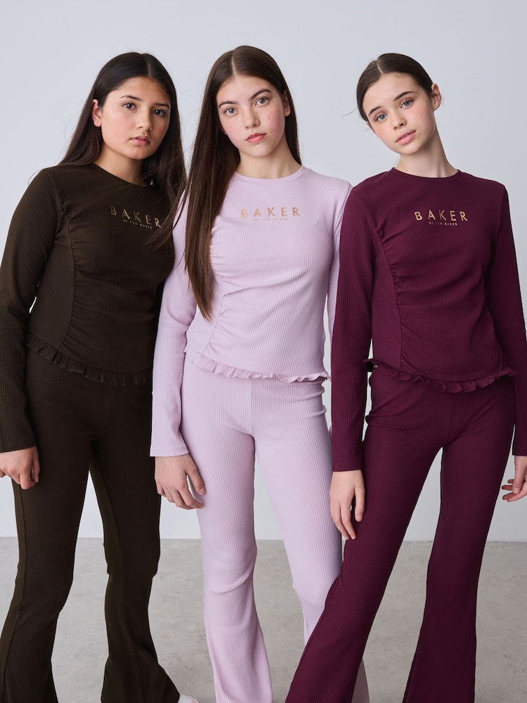 Baker by Ted Baker Ribbed Flares Leggings 3 Pack - Image 2 of 11