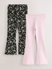 Baker by Ted Baker Multi Bow Print Flares Leggings 2 Pack - Image 1 of 5