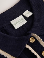 Baker by Ted Baker Navy Cable Knit Collared Dress - Image 10 of 10