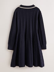 Baker by Ted Baker Navy Cable Knit Collared Dress - Image 6 of 10
