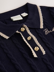 Baker by Ted Baker Navy Cable Knit Collared Dress - Image 8 of 10