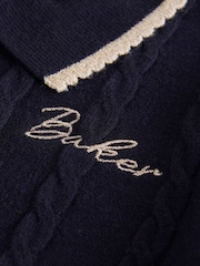 Baker by Ted Baker Navy Cable Knit Collared Dress - Image 9 of 10