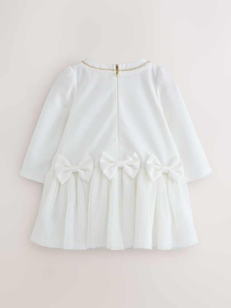 Baker by Ted Baker Crinkle Mesh Hem Bow Ponte Dress - صورة 2 من 6
