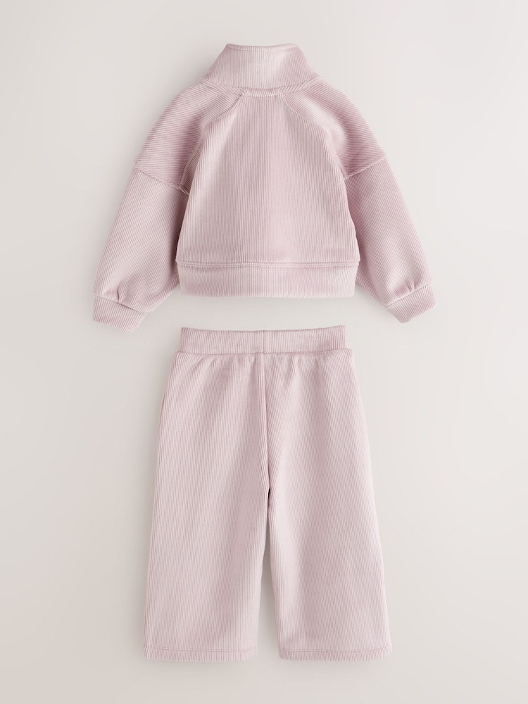 Сирень күлгін - Baker by Ted Baker Velour Rib Funnel Zip Through & Joggers Set 2 Piece - 5суретінің 2 суреті